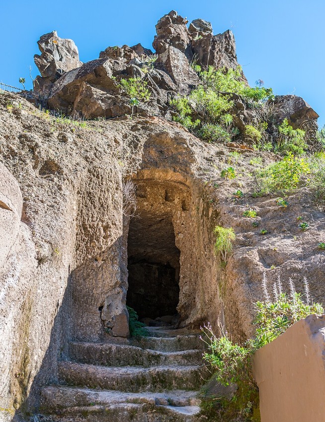 Paisaje del Barranco de Guayadeque entre Agüimes e Ingenio, Gran Canaria
