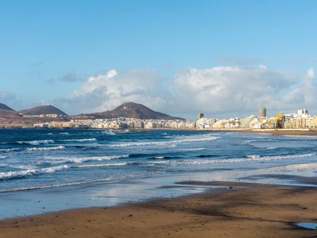 Panoramic view of Las Canteras Beach in Las Palmas de Gran Canaria