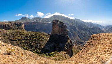 Paisaje panorámico de Roque Nublo en Gran Canaria