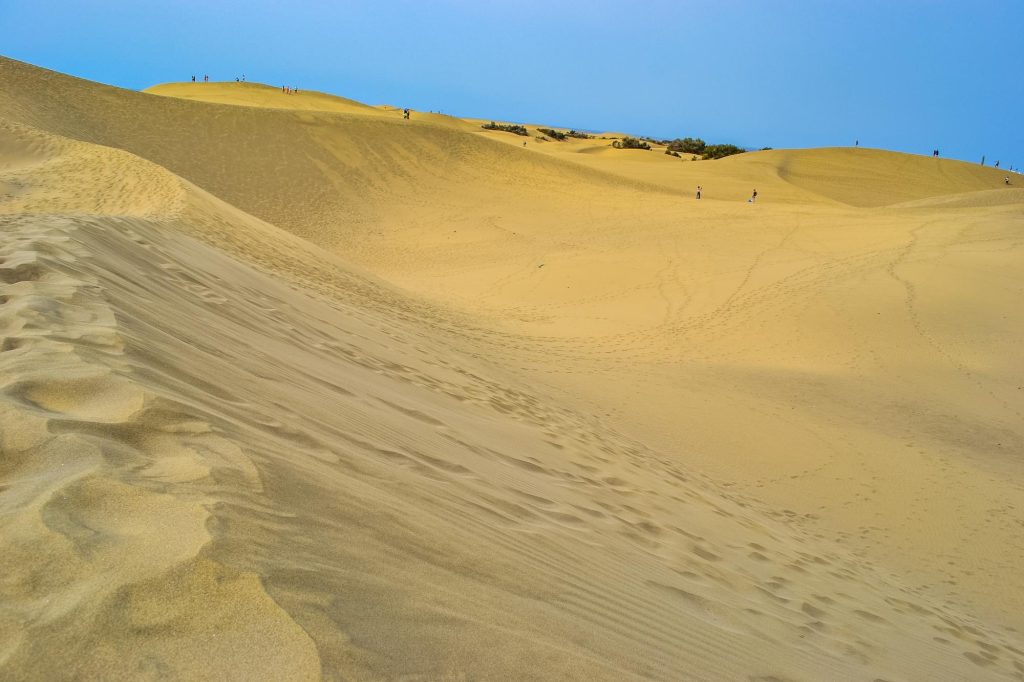 Dunas de Maspalomas en Gran Canaria durante un día soleado de invierno