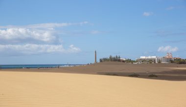 Dunas de Maspalomas al atardecer en el sur de Gran Canaria