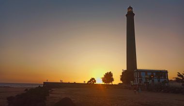 Faro de Maspalomas al atardecer en Gran Canaria