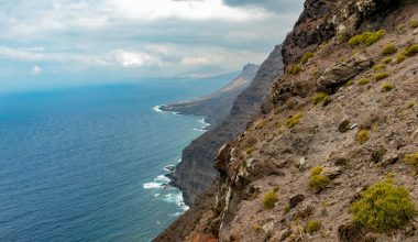 Acantilados y costa volcánica del oeste de Gran Canaria junto al océano Atlántico